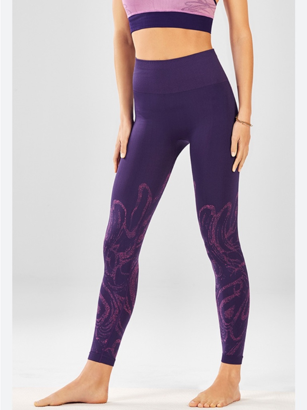 Fabletics High-Waisted Seamless Leggings indigo swirl size Small
